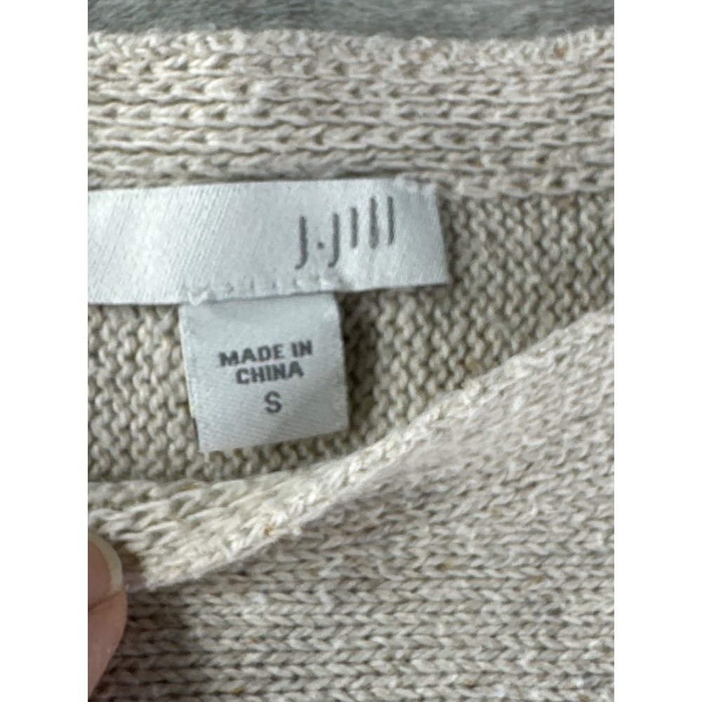 J Jill Sweater Womens Small Slub Boatneck Tunic Heathered Tan Jumper Coastal - Picture 2 of 8